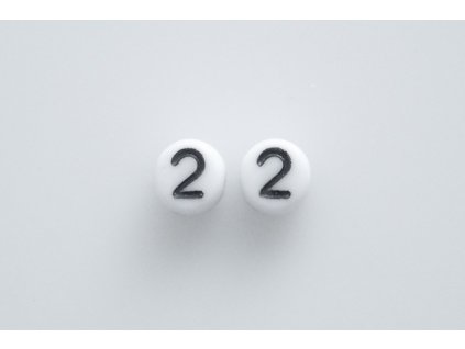 Beads with numbers "2" 11130218 6 mm 03000/46449