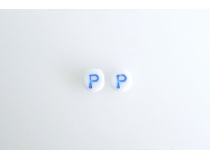 Letter beads blue "P" 11149220 6 mm 03000/46433