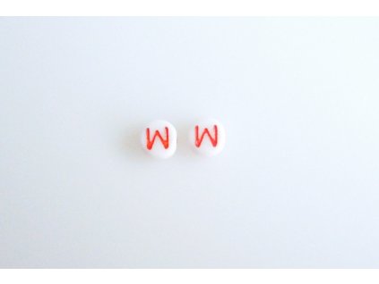 Letter beads red "W" 11149220 6 mm 03000/46497