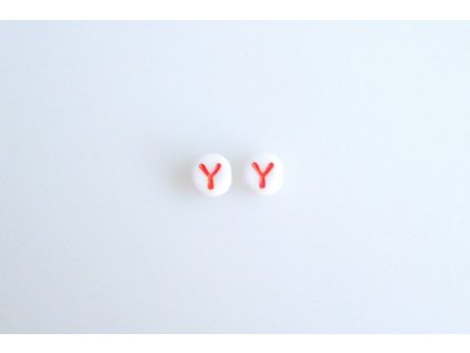 Letter beads red "Y" 11149220 6 mm 03000/46497