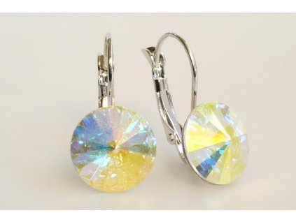 earrings Rivoli 12 mm crystal AB rhodium made with Swarovski®  Elements