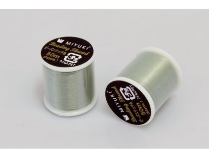 Miyuki beading thread, size B, color code 1, white, 50m