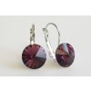 earrings Rivoli 12 mm amethyst rhodium made with Swarovski®  Elements