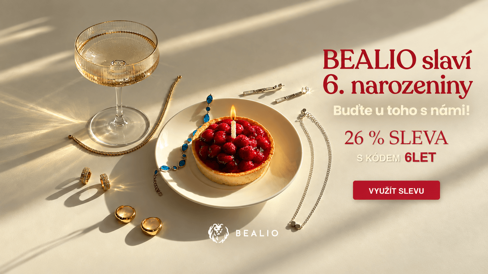 BEALIO slaví narozeniny. sleva 26 % na vše s kódem 6LET