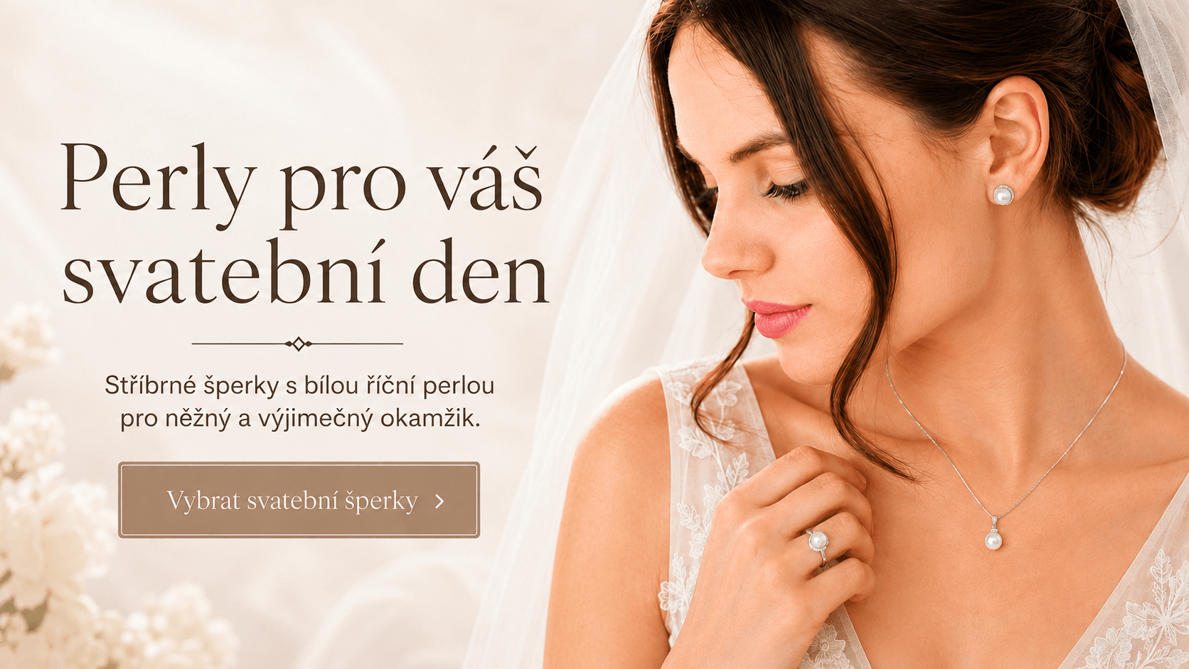 svatební šperky, šperky na svatbu, šperky s perlou, říční perla