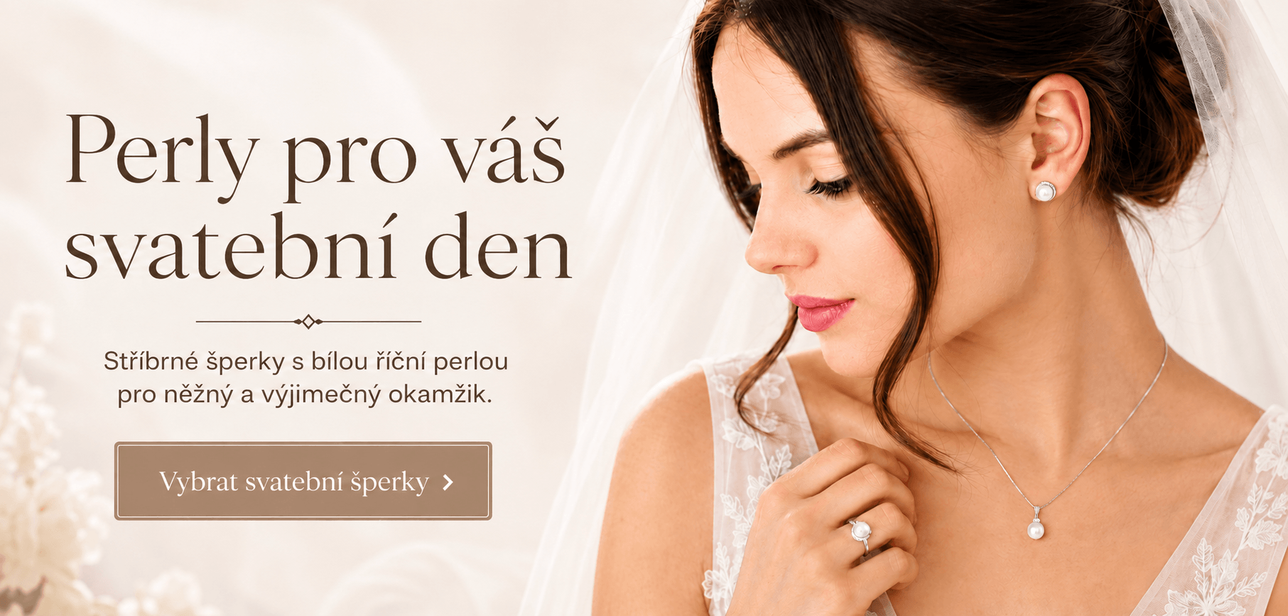 svatební šperky, šperky na svatbu, šperky s perlou, říční perla