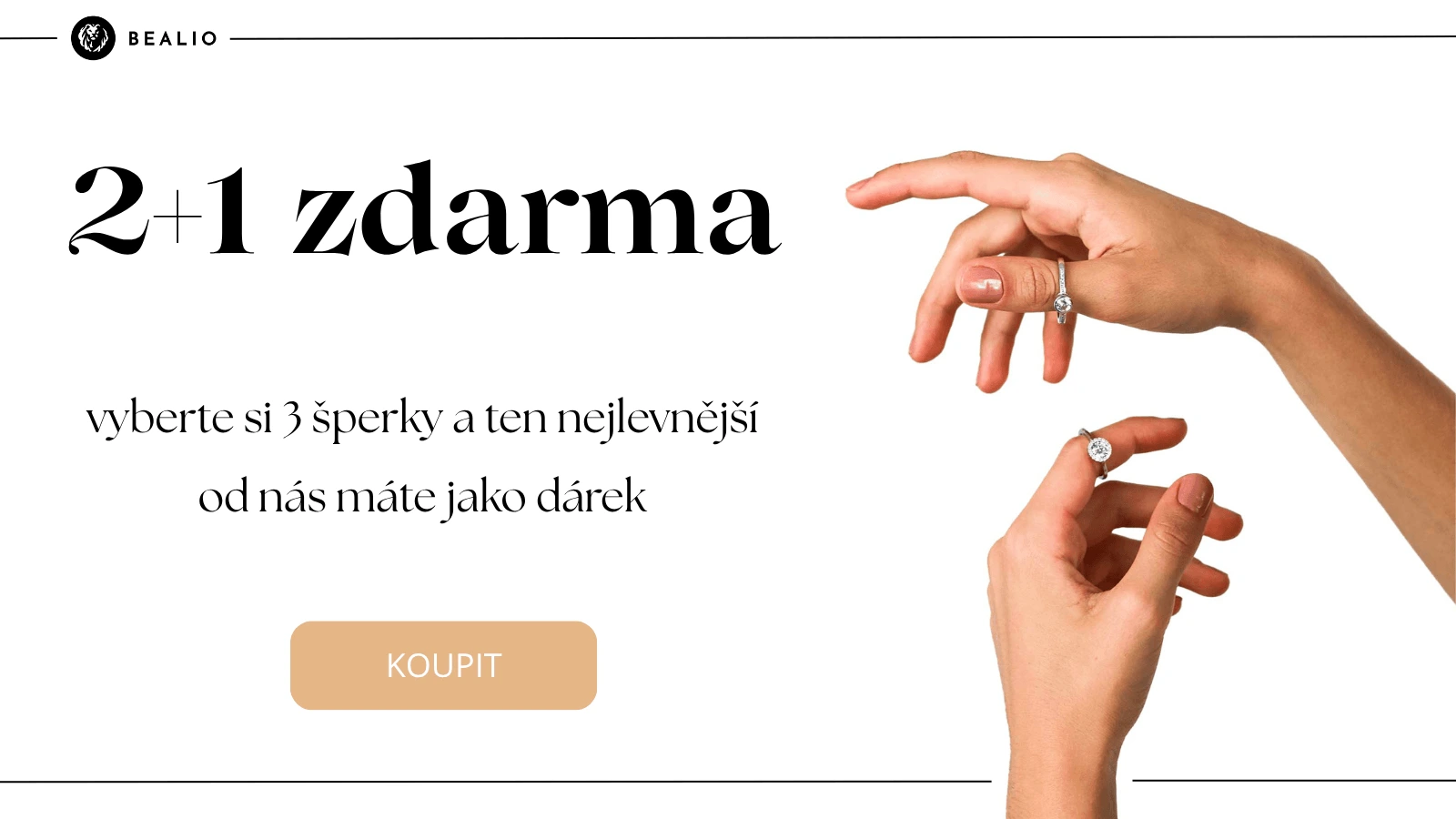 akce 2+1 zdarma na stříbrné šperky, náušnice, prsteny, řetízky, přívěsky, náhrdelníky