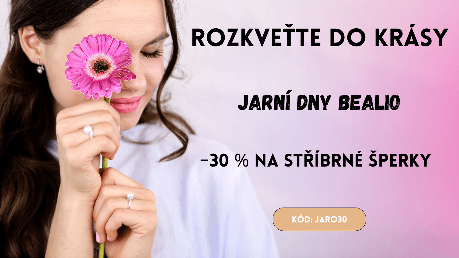 jarní dny Bealio, rozkveťte do krásy, akce na stříbrné šperky 30% slevy