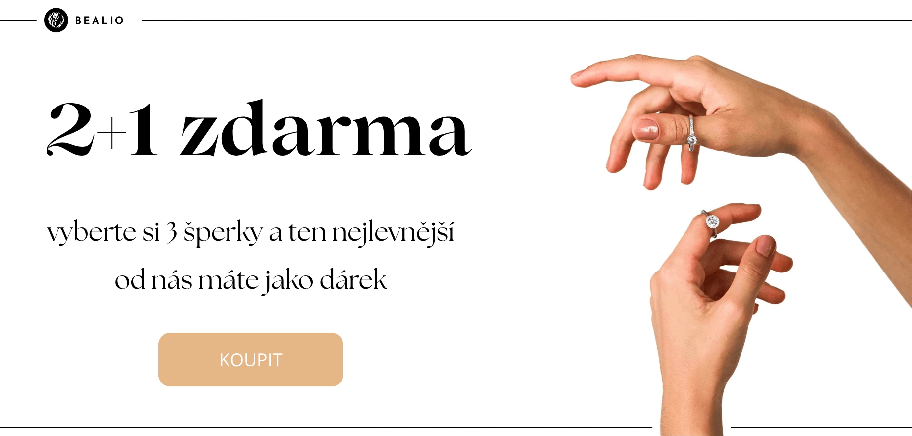 akce 2+1 zdarma na stříbrné šperky, náušnice, prsteny, řetízky, přívěsky, náhrdelníky