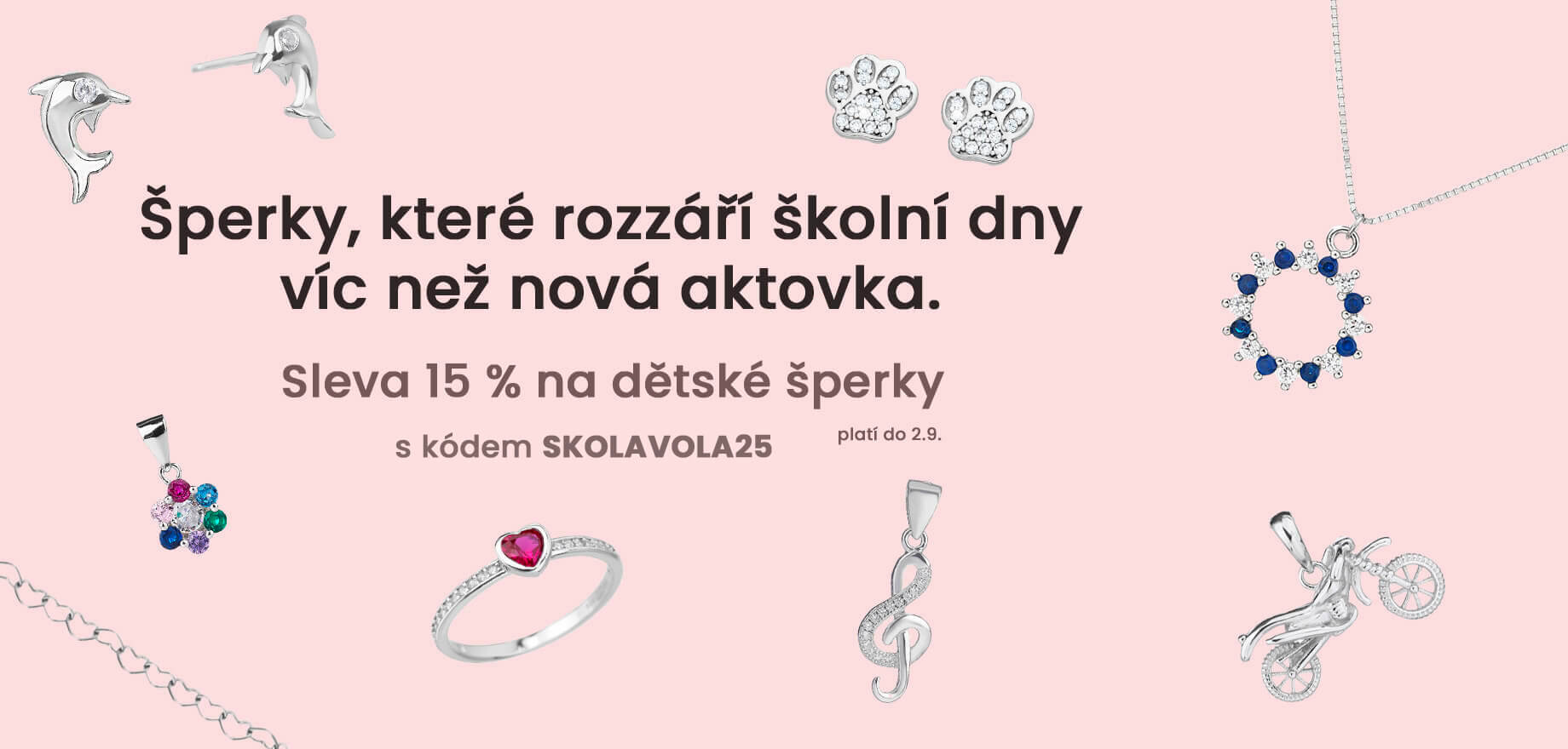 15 % sleva na dětské stříbrné šperky pro děti