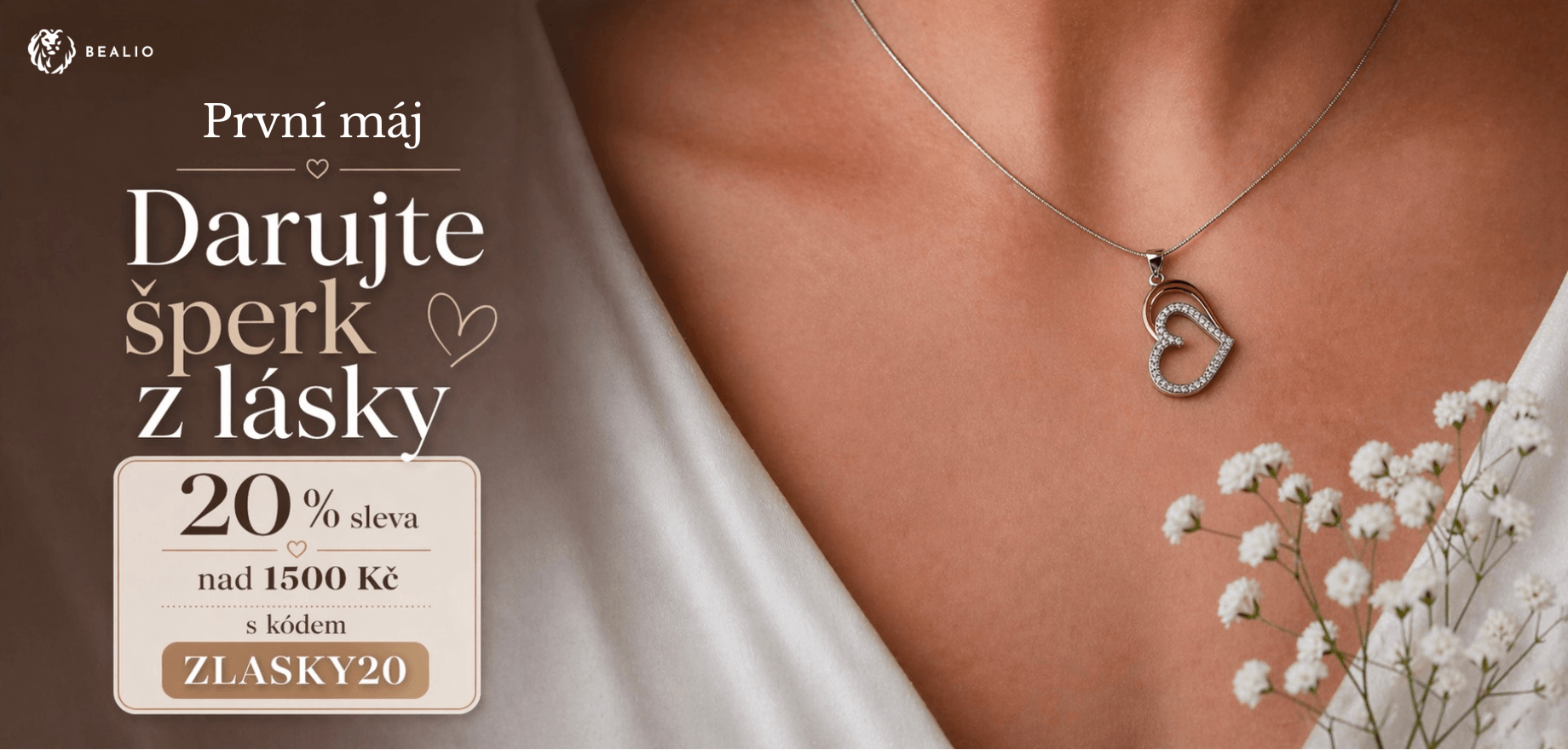 První máj, sleva 20 % na stříbrné šperky