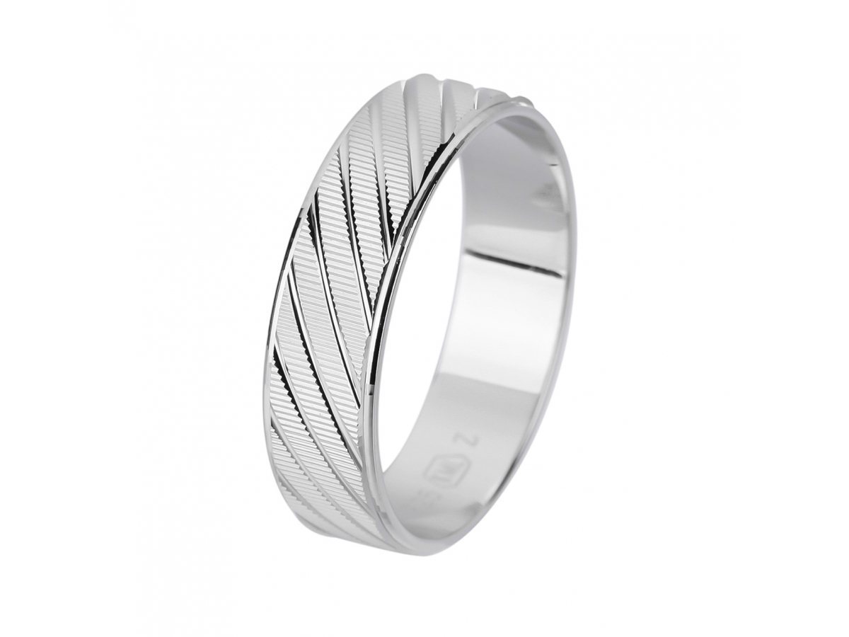 Stříbrný snubní prsten BROUŠENÝ  Ag 925/1000