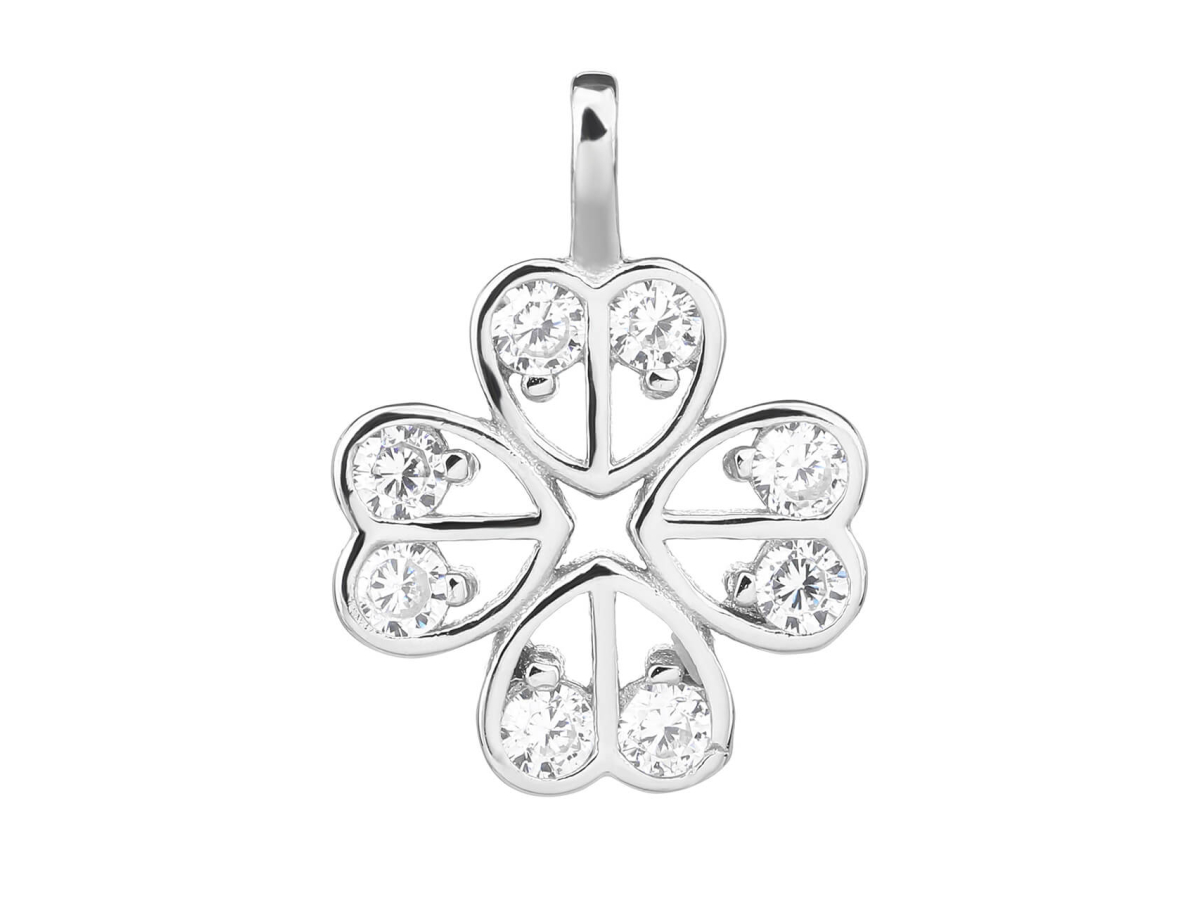 5790 5790 05071 stribrny privesek ctyrlistek stesti ciry kamen bily zirkon sperky bealio