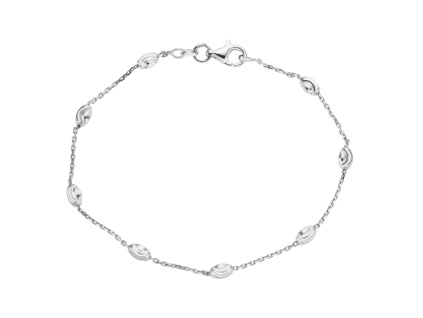 Stříbrný náramek OVÁLKY MĚSÍČNÍ brus (Délka náramku 17 cm)