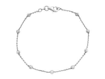 1026 stribrny naramek kulicky mesicni brus delka naramku 17 cm