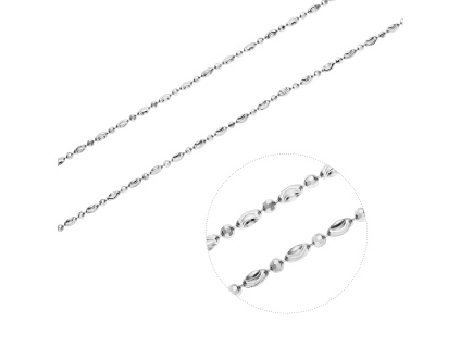 Stříbrný náhrdelník 1+1 MĚSÍČNÍ brus (Délka řetízku 50 cm)