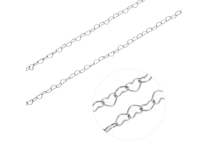 1080 1 stribrny nahrdelnik srdce delka retizku 45 cm