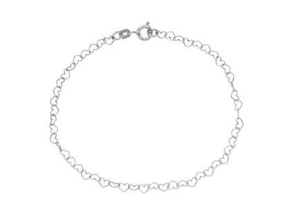 1083 2 stribrny naramek srdce delka naramku 18 cm