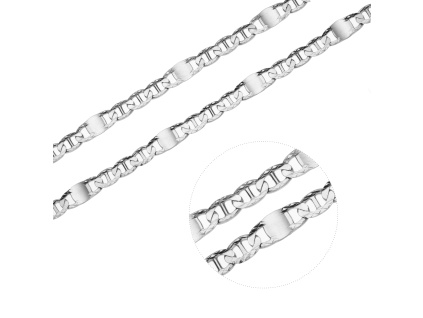 Stříbrný náhrdelník H 3+1 SQUASH 6 mm (Délka řetízku 60 cm)