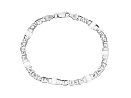 Stříbrný náramek H 3+1 SQUASH 6 mm (Délka náramku 21 cm)