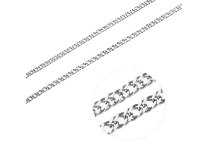 1125 1 stribrny nahrdelnik rombo delka retizku 50 cm