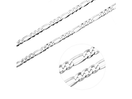 Stříbrný náhrdelník 3+1 FIGARO 120 (Délka řetízku 60 cm)