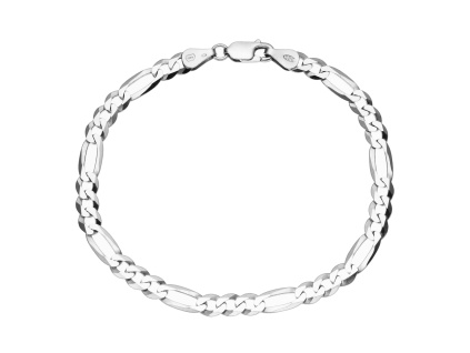 1161 2 stribrny naramek 3 1 figaro 120 delka naramku 23 cm