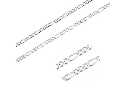 1167 1 stribrny nahrdelnik 3 1 figaro 100 delka retizku 60 cm
