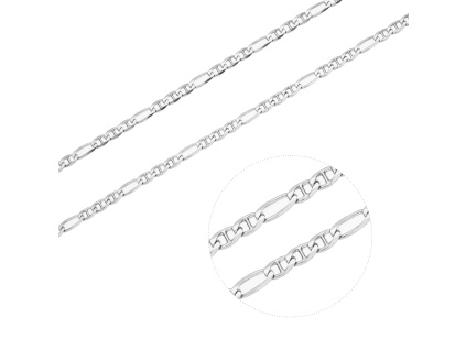 1173 1 stribrny nahrdelnik 3 1 h figaro 080 delka retizku 55 cm