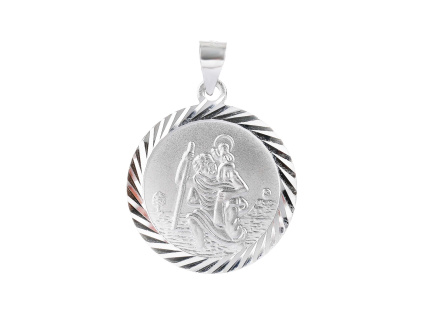 1197 4 1197 stribrny privesek svaty krystof oboustranny