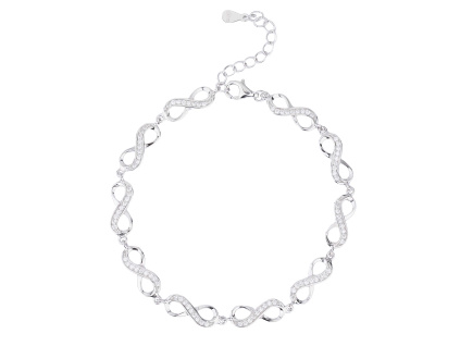 Stříbrný náramek NEKONEČNO deluxe (Délka náramku 17+3 cm)