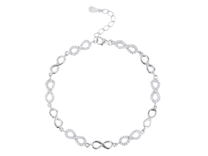 1218 stribrny naramek nekonecno kombinovane delka naramku 17 3 cm