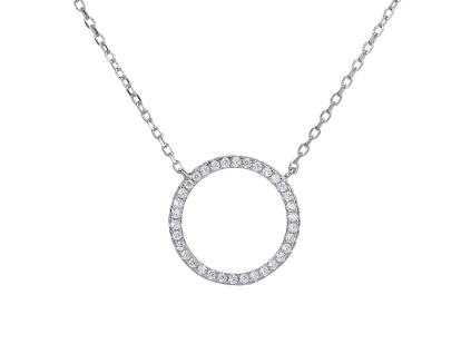 1245 stribrny nahrdelnik zarivy krouzek delka retizku 40 5 cm