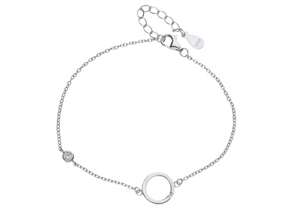 1254 stribrny naramek krouzek delka naramku 16 3 cm