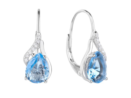 1305 1305 1305 06630 stribrne nausnice slza vlnka ciry kamen modry zirkon sperky bealio