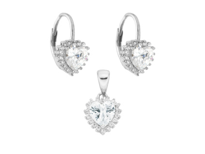 1341 201 3 stribrna souprava srdce