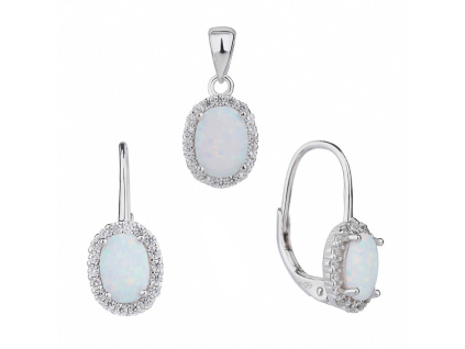 1377 9 1377 9 1377 9 04549 stribrna souprava kralovska ovalna kamen bily opal zirkon klasicky pevny patent sperky bealio