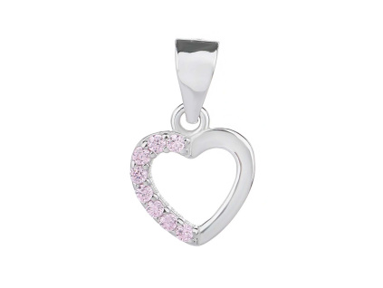 1410 3 1410 stribrny privesek jemne srdce ruzove