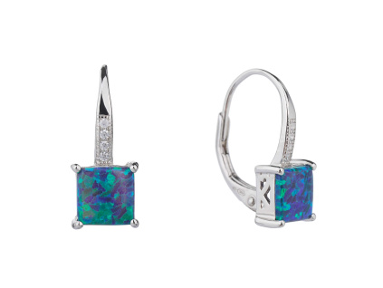 1479 stribrne nausnice zdobene zeleny opal