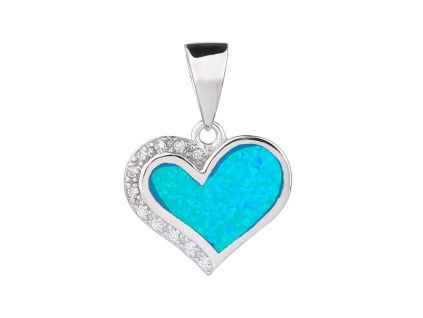 1497 1497 stribrny privesek srdce modry opal