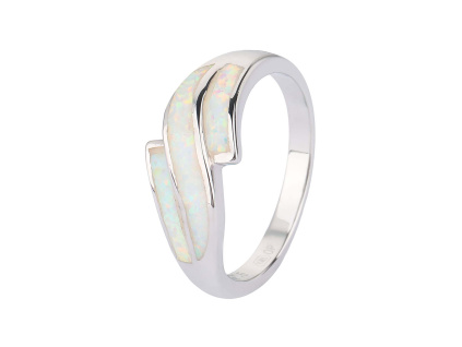 1539 stribrny prsten vlnky bily opal velikost prstenu 57