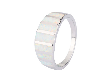 1542 stribrny prsten nebesky bily opal velikost prstenu 68