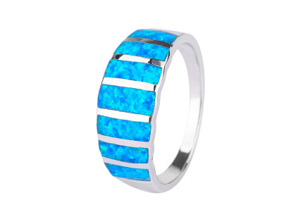1545 stribrny prsten nebesky modry opal velikost prstenu 60