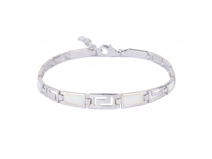 06162 stříbrný náramek řecký kámen bílý opál šperky BEALIO