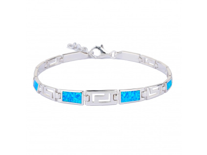 06163 stříbrný náramek kámen řecký modrý opál šperky BEALIO