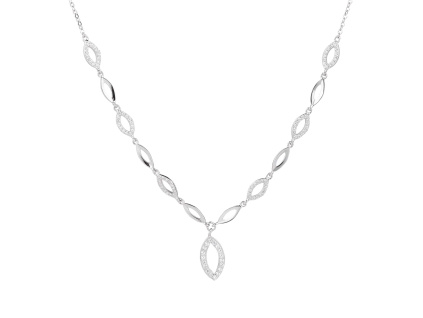 Stříbrný náhrdelník KAPKY 5 mm (Délka řetízku 40+5 cm)