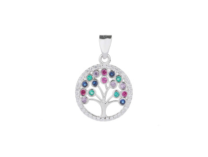 1617 1617 stribrny privesek strom zivota 15 mm barevny