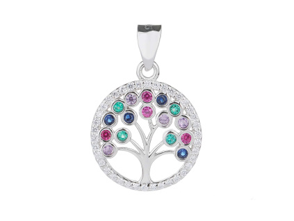 1620 1620 stribrny privesek strom zivota 20 mm barevny