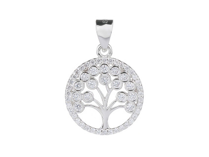 1623 1623 stribrny privesek strom zivota 20 mm bily
