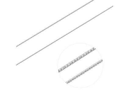 165 10 stribrny retizek strunka brousena cela delka retizku 50 cm